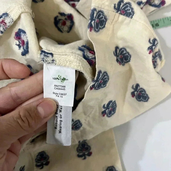 Madewell Academia Button Up Floral Weave Shirt Oversized Collared Womens XXS - Picture 6 of 6